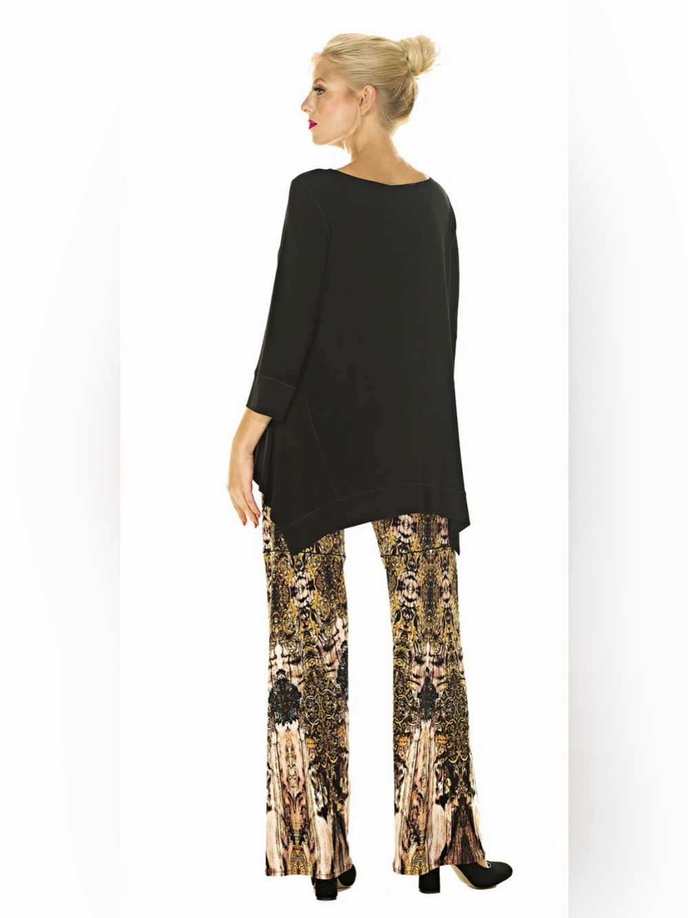 Eva Varro Women’s Black TYB Tunic with 3/4 Length Sleeves, Size XS - Picture 3 of 10